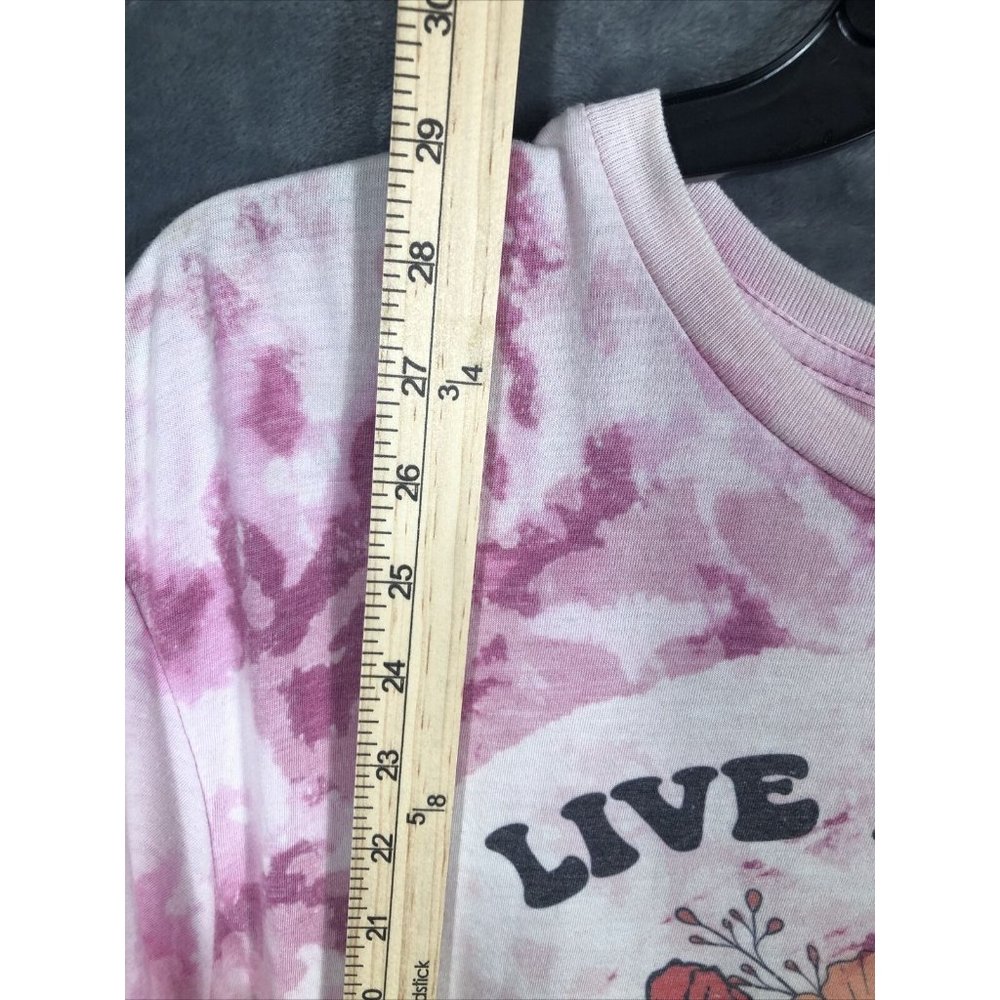 Live Life In Full Bloom Women’s Tie Dye Bleached T-Shirt Size Adult Large Hippie - Picture 4 of 9